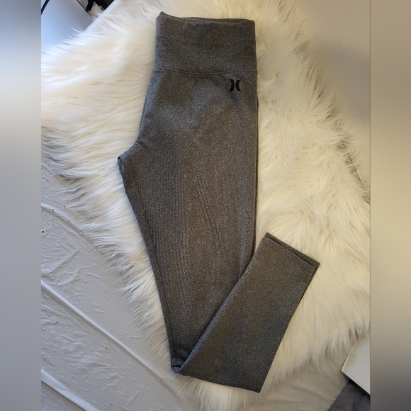 Hurley Heather Gray Kids Leggings, Size Large - Picture 1 of 7